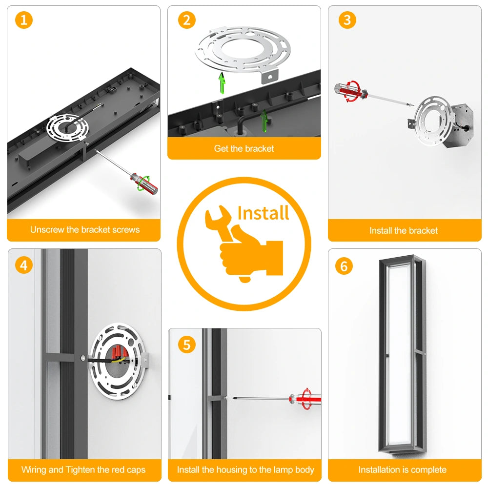 24 Inch Dimmable Aluminum Led Porch Black Outdoor Wall Lights SY-O9056-D