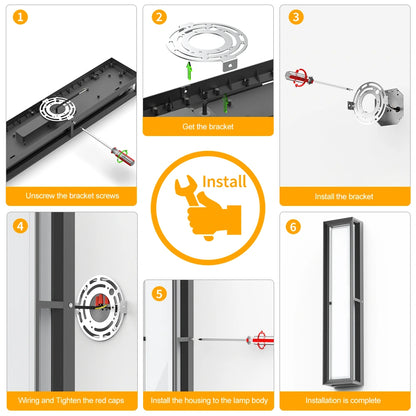 24 Inch Dimmable Aluminum Led Porch Black Outdoor Wall Lights SY-O9056-D