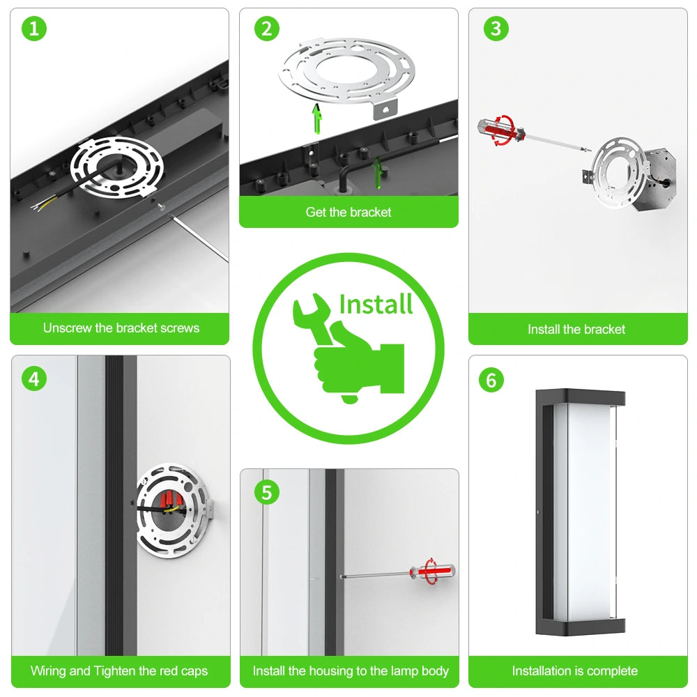 16 Inch 30W Dimmable Aluminum Outdoor Wall Mounted Front Porch Lights SY-O9074-D