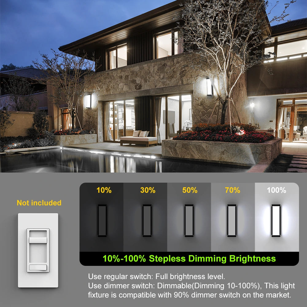 16 Inch 30W Dimmable Aluminum Outdoor Wall Mounted Front Porch Lights SY-O9074-D