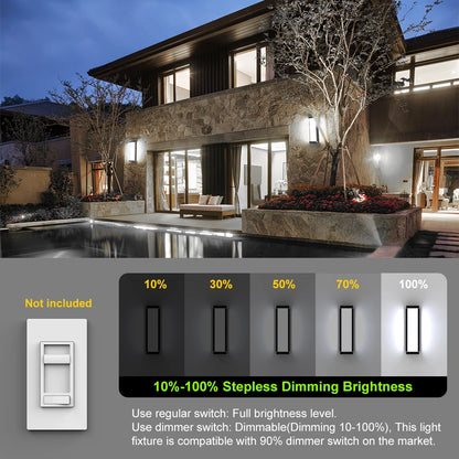 16 Inch 30W Dimmable Aluminum Outdoor Wall Mounted Front Porch Lights SY-O9074-D