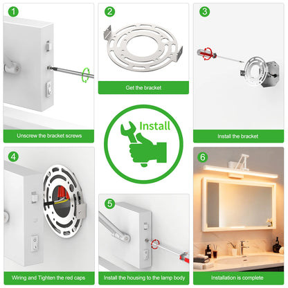 Aluminum Vanity Led Bathroom Lighting 19.09 Inch SY-V015-WHITE