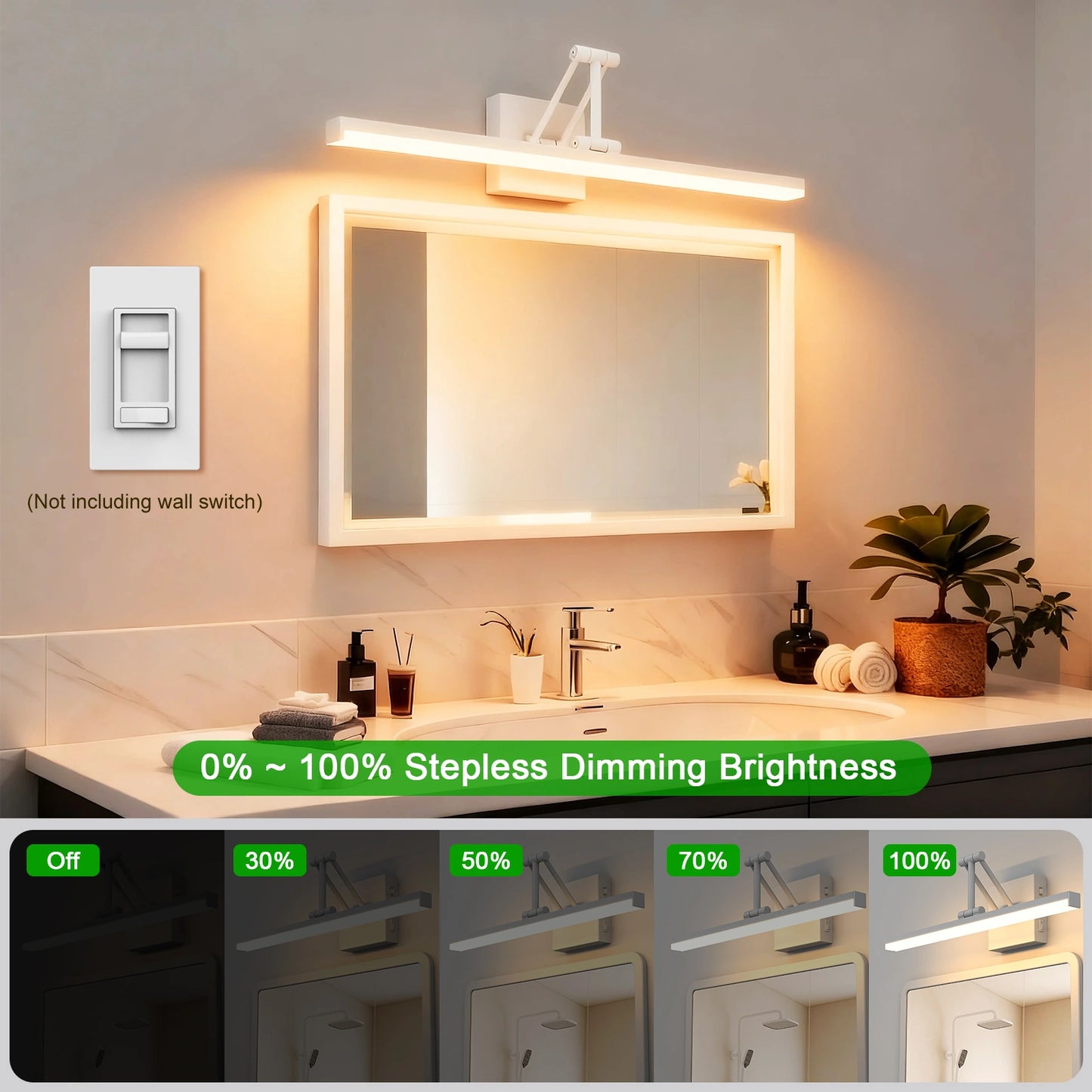 Aluminum Vanity Led Bathroom Lighting 19.09 Inch SY-V015-WHITE