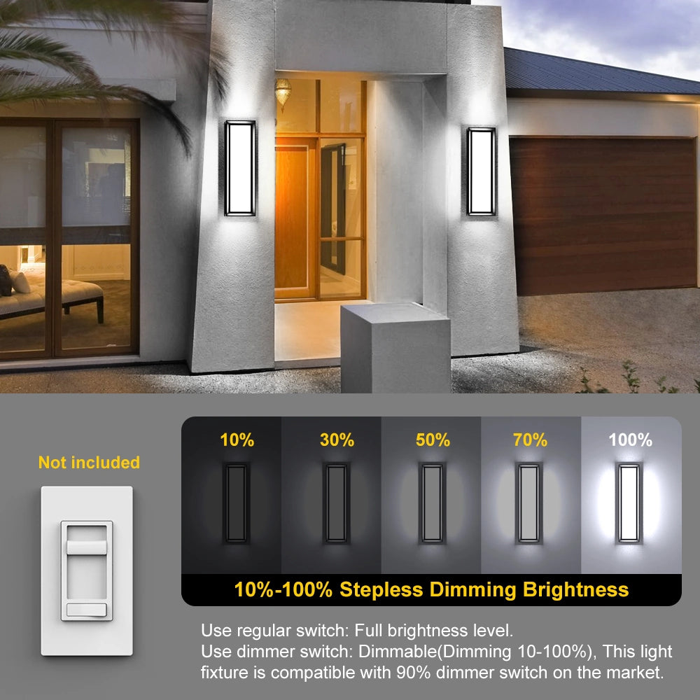 Ip65 16 Inch Dimmable Led Outdoor Wall Lights Exterior Lanterns For Porch SY-O9054-D
