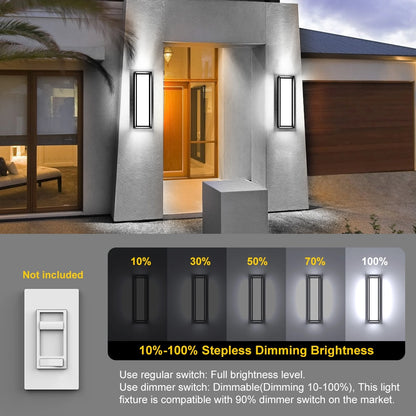 Ip65 16 Inch Dimmable Led Outdoor Wall Lights Exterior Lanterns For Porch SY-O9054-D