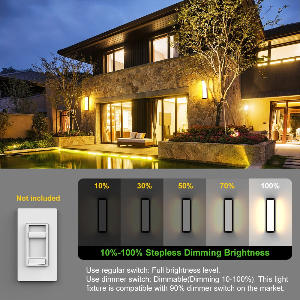 Dimmable 16 Inch Aluminum Modern Outdoor Wall Sconce SY-O9064-D