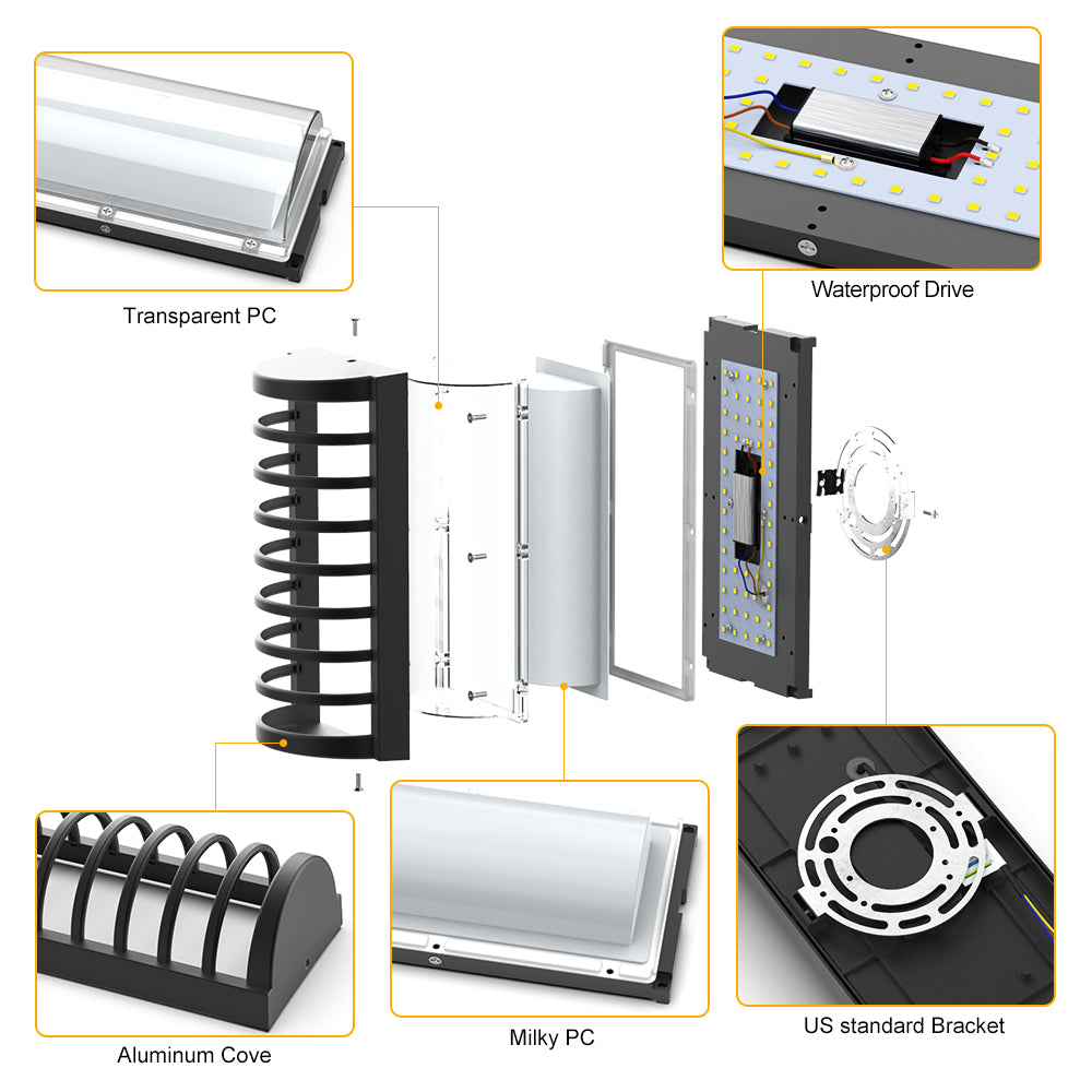 18W Outside Porch Lights Ip65 Led Wall Pack Lamp SY-O9048