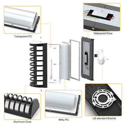 18W Outside Porch Lights Ip65 Led Wall Pack Lamp SY-O9048