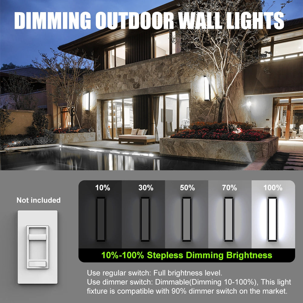 24 Inch IP65 SCR Dimmable Modern Porch Light for Outside Patio SY-O9076-D