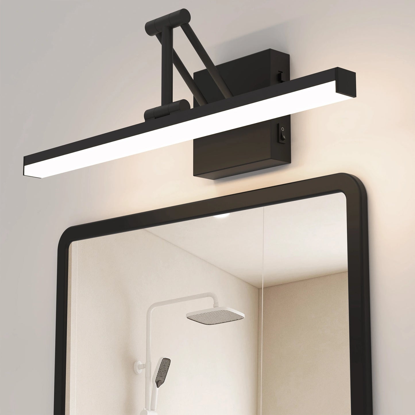 19.09 Inch 3CCT Dimmable Led Bathroom Vanity Lighting With Telescopic Bracket SY-V015-BLACK