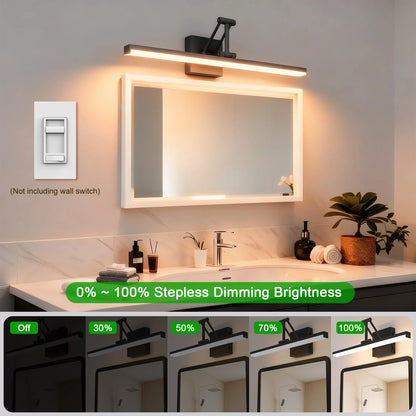 19.09 Inch 3CCT Dimmable Led Bathroom Vanity Lighting With Telescopic Bracket SY-V015-BLACK