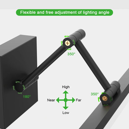 19.09 Inch 3CCT Dimmable Led Bathroom Vanity Lighting With Telescopic Bracket SY-V015-BLACK