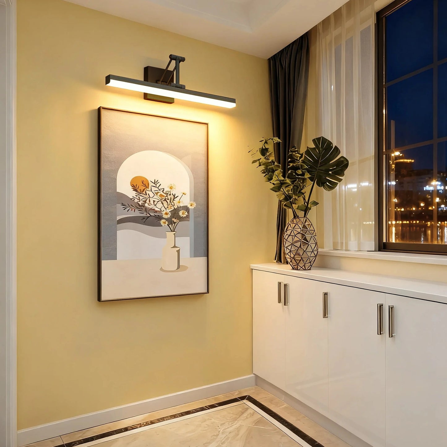 19.09 Inch 3CCT Dimmable Led Bathroom Vanity Lighting With Telescopic Bracket SY-V015-BLACK