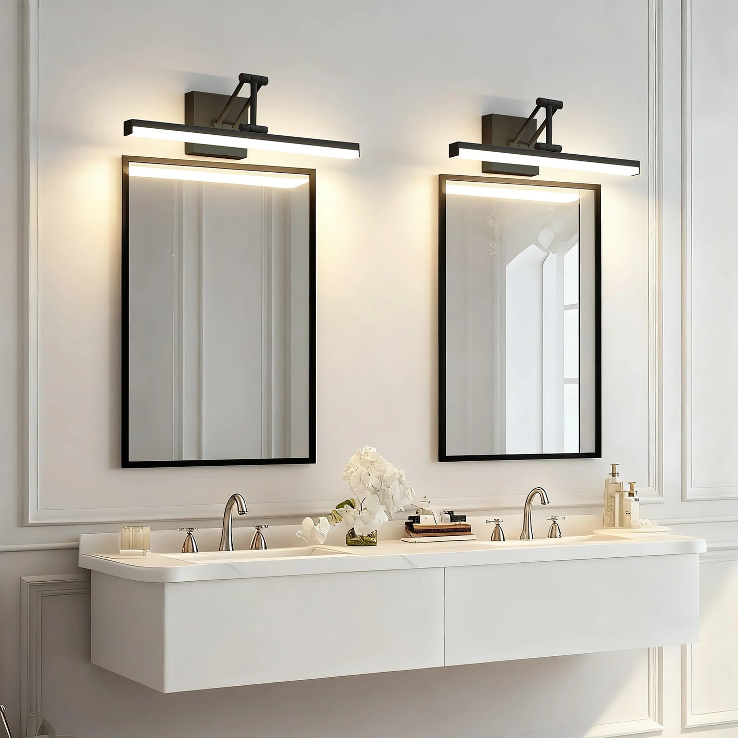 19.09 Inch 3CCT Dimmable Led Bathroom Vanity Lighting With Telescopic Bracket SY-V015-BLACK