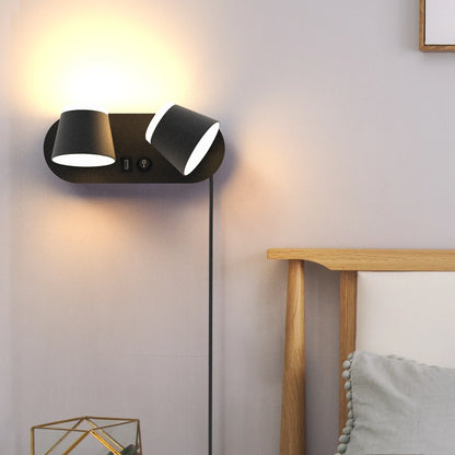 12W Bedroom Reading Lights Plug In Wall Lamp With Usb Port