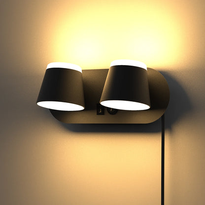 12W Bedroom Reading Lights Plug In Wall Lamp With Usb Port